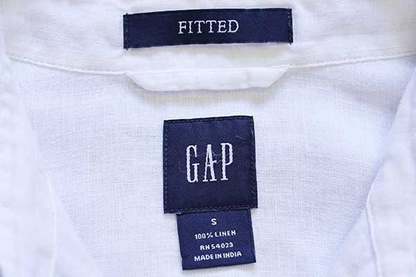 00s old gap ホワイト 白 無地 リネン シャツ ヴィンテージ usa