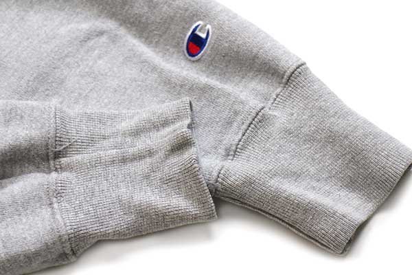 Champion チャンピオン リバースウィーブ ワンポイント フーディー パーカー 刺繍 グレー (メンズ L)   O4453
