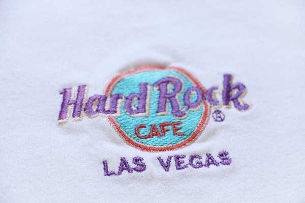 90s USA製 Hard Rock CAFE ハードロック カフェ LAS VEGAS ロゴ刺繍
