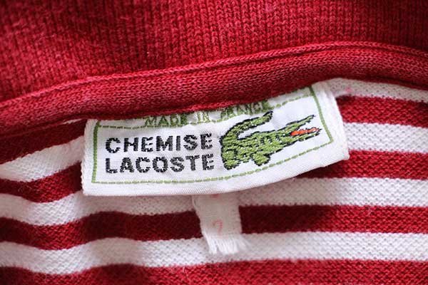 70s フランス製 CHEMISE LACOSTE ラコステ ボーダー コットン 70s フランス製 CHEMISE LACOSTE ラコステ ボーダー コットン