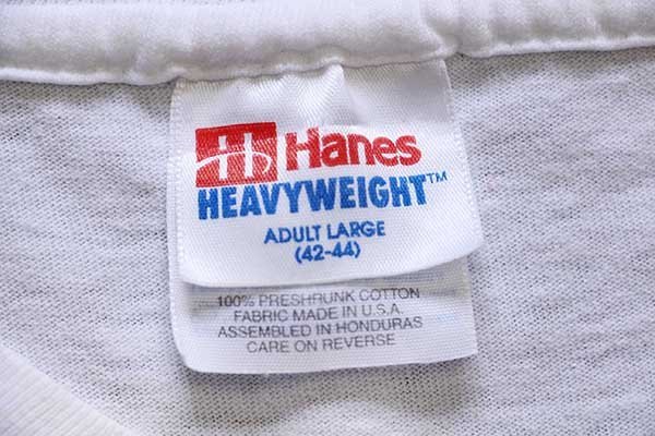 90s ヘインズ 無地 ボディ Hanes Tシャツ シングルステッチ 白 M