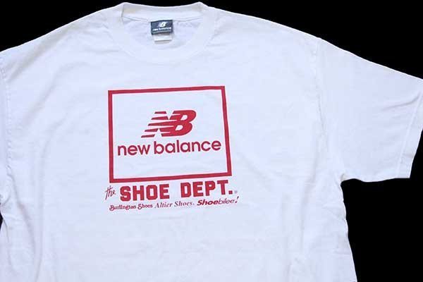 00s new balanceニューバランス SHOE DEPT ロゴ 両面プリント コットンTシャツ 白 XL Sixpacjoe Web  Shop