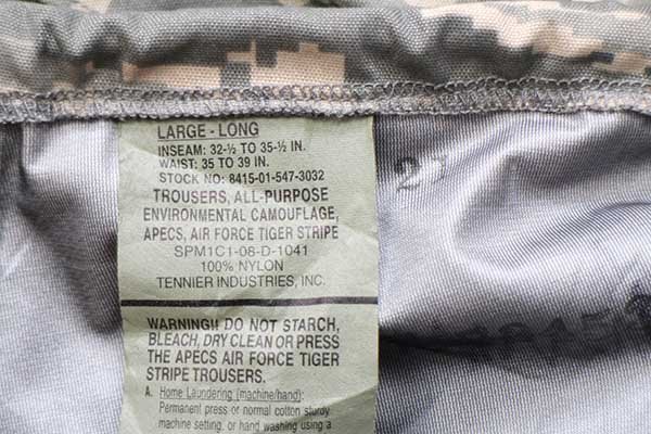 00s 米軍 USAF APECS ABU デジタル タイガーカモ GORE-TEX