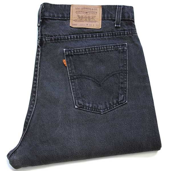 90s USA製 Levi'sリーバイス 550 ブラック デニムパンツ w40 L32☆163 ...