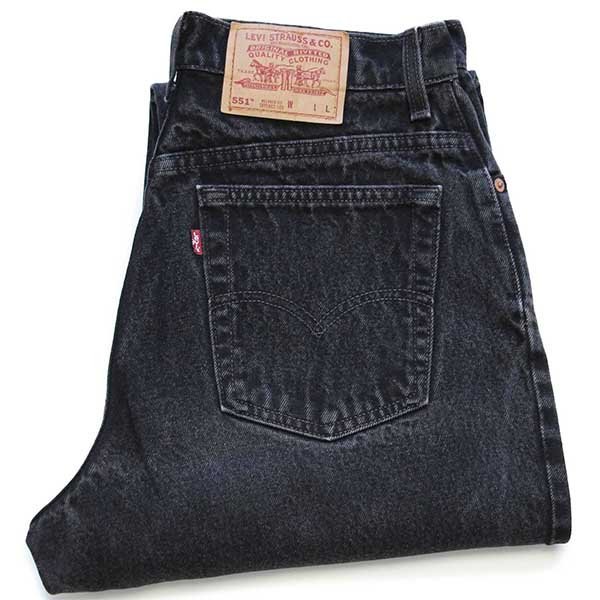 90s USA製 Levi'sリーバイス 551 ブラック デニムパンツ 14 LONG