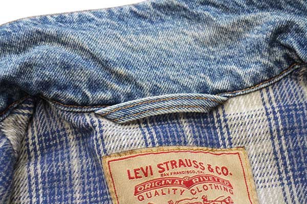 クリスマスファッション 90s ネルライナー チェック 70699 Levi'sリーバイス USA製 フラワー・リース