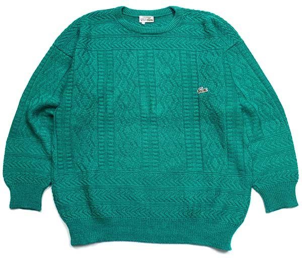 70s フランス製 CHEMISE LACOSTE ラコステ ワンポイント 編み柄