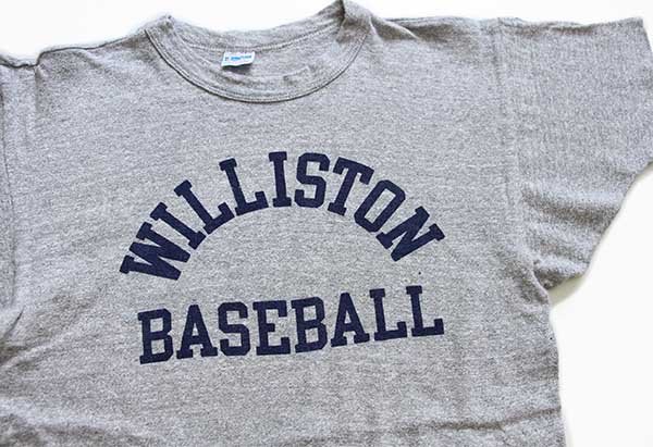 70s USA製 Championチャンピオン WILLISTON BASEBALL 染み込みプリント