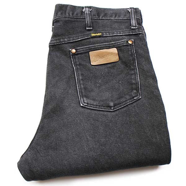 32cm股下ラングラー Wrangler ブラックデニム テーパードデニムパンツ メンズw32 /taa002401