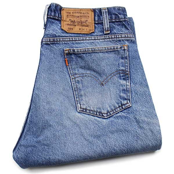 90s メキシコ製 Levi'sリーバイス 505 ダメージ デニムパンツ ヒゲ w34 ...