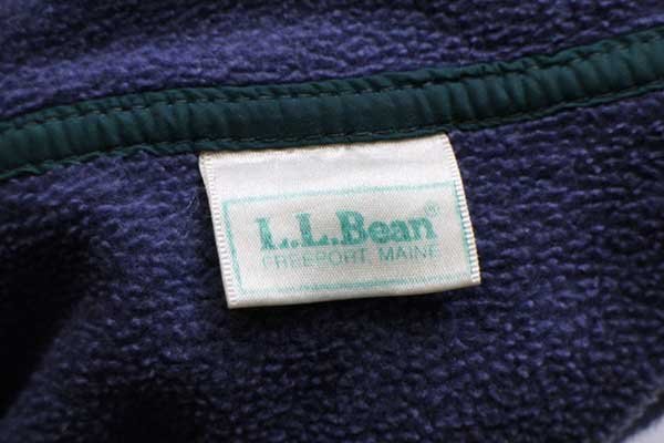 s L.L.Bean 筆記体ロゴ刺繍 プルオーバー フリース ネイビーグレー