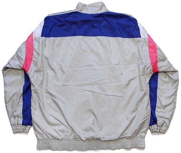 【レアデザイン】adidas　90s 　トレフォイルロゴ刺繍　ナイロンジャケット