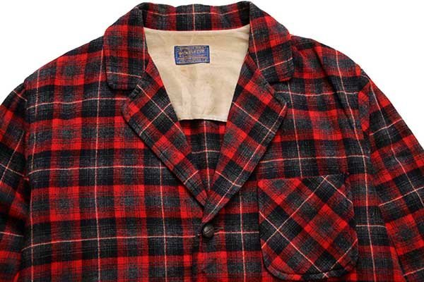 50s PENDLETONペンドルトン チェック 3つボタン ウール アンコン 