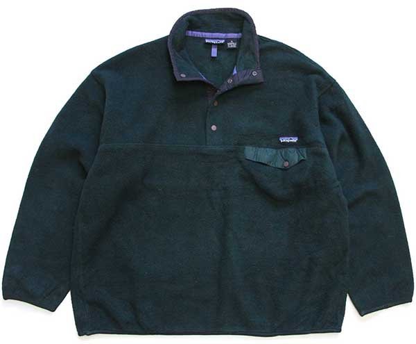 90s patagoniaパタゴニア フリース スナップT 深緑 XL - Sixpacjoe Web ...