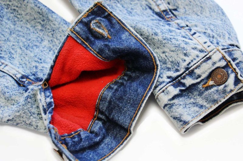 80s USA製 Levi'sリーバイス 57526 スウェット ジップパーカーライナー ケミカルウォッシュ デニムジャケット 4ポケット ボーイズL