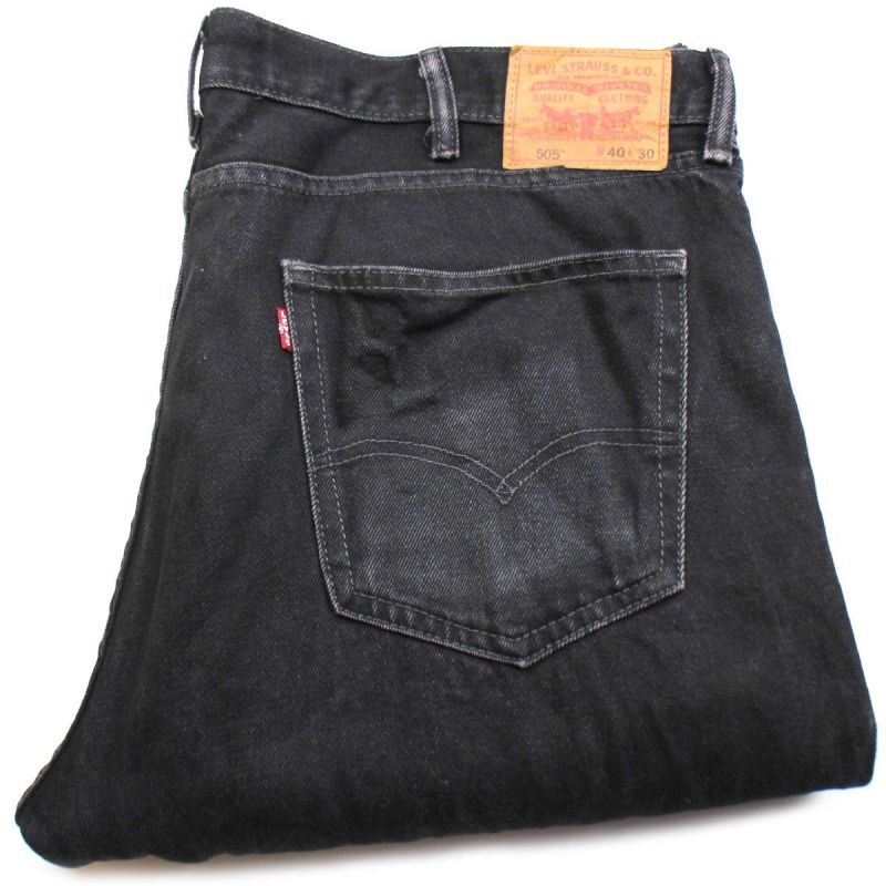 W40 Levi's リーバイス505 ブラックデニム バギーパンツ 極太 黒