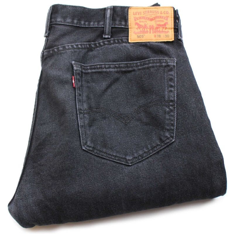 メキシコ製 Levi'sリーバイス 505 ダメージ ブラック デニムパンツ w38 L30★SDP2222