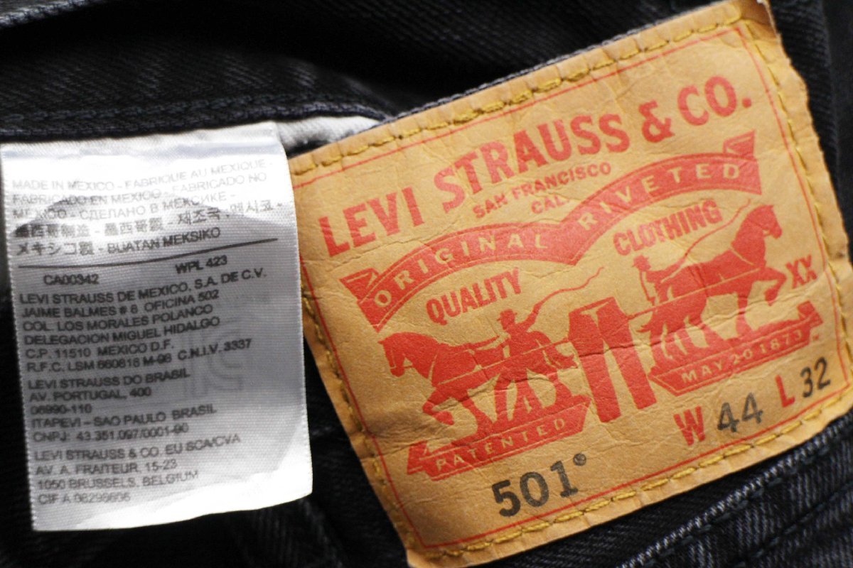 メキシコ製 Levi'sリーバイス 501 ブラック デニムパンツ w44 L32