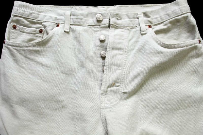 90s USA製 Levi'sリーバイス 501 カラーデニムパンツ オフホワイト w36 ...