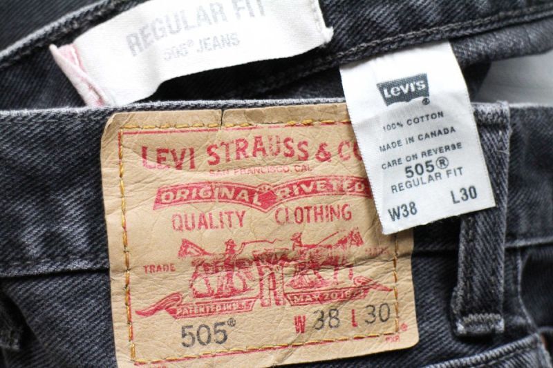00s カナダ製 Levi'sリーバイス 505 ブラック デニムパンツ w38