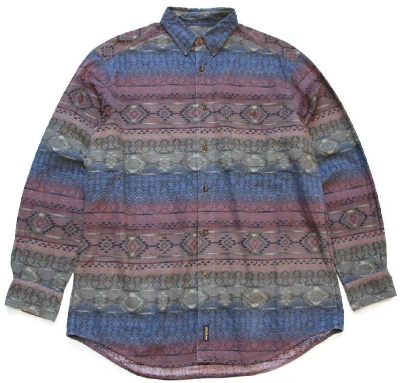 00s WOOLRICH JOHN RICH&BROS ウールリッチ フォークロア柄 ボタン ...