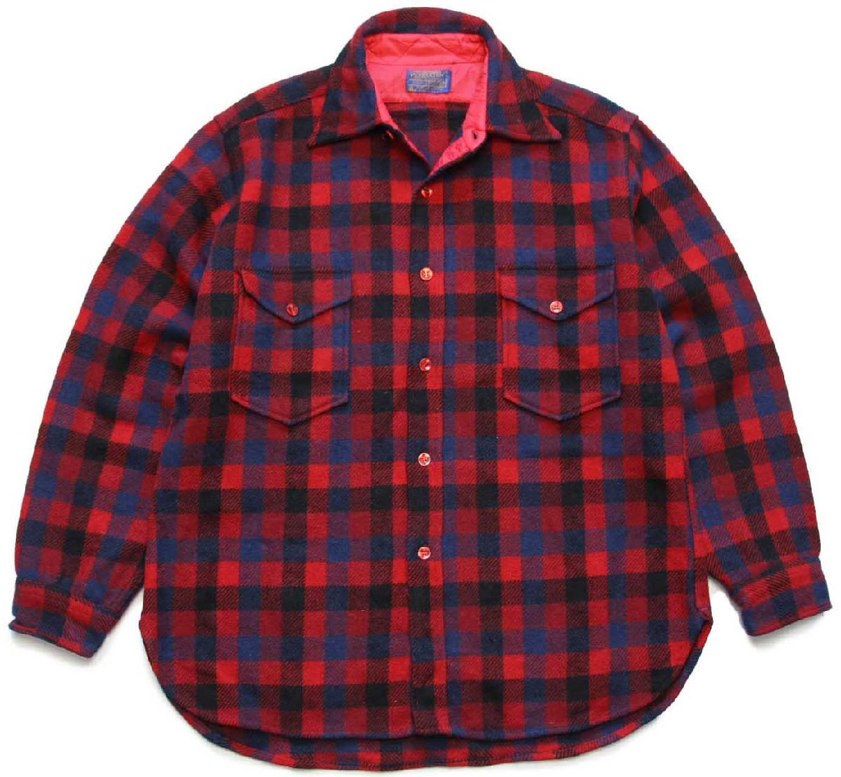 USA製】PENDLETON 70s シャドーチェックウールシャツ レア 希少-