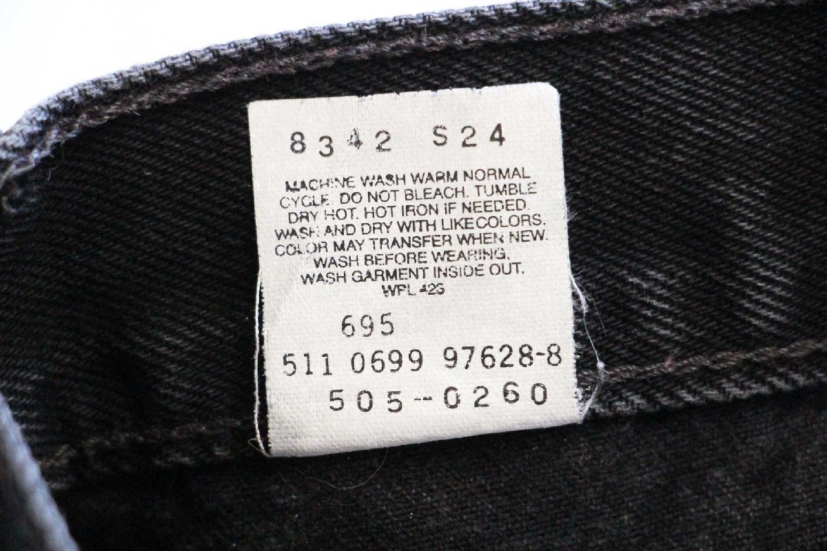90s USA製 Levi'sリーバイス 505 ブラック デニムパンツ w38 L32