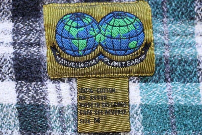 90s NATIVE HABITAT PLANET EARTH チェック コットン アムンゼン