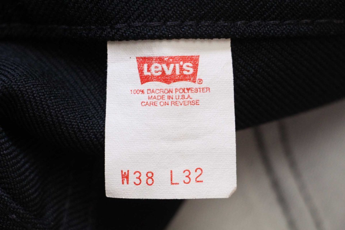 90s USA製 Levi'sリーバイス 517 ポリエステルパンツ 黒 w38☆74 