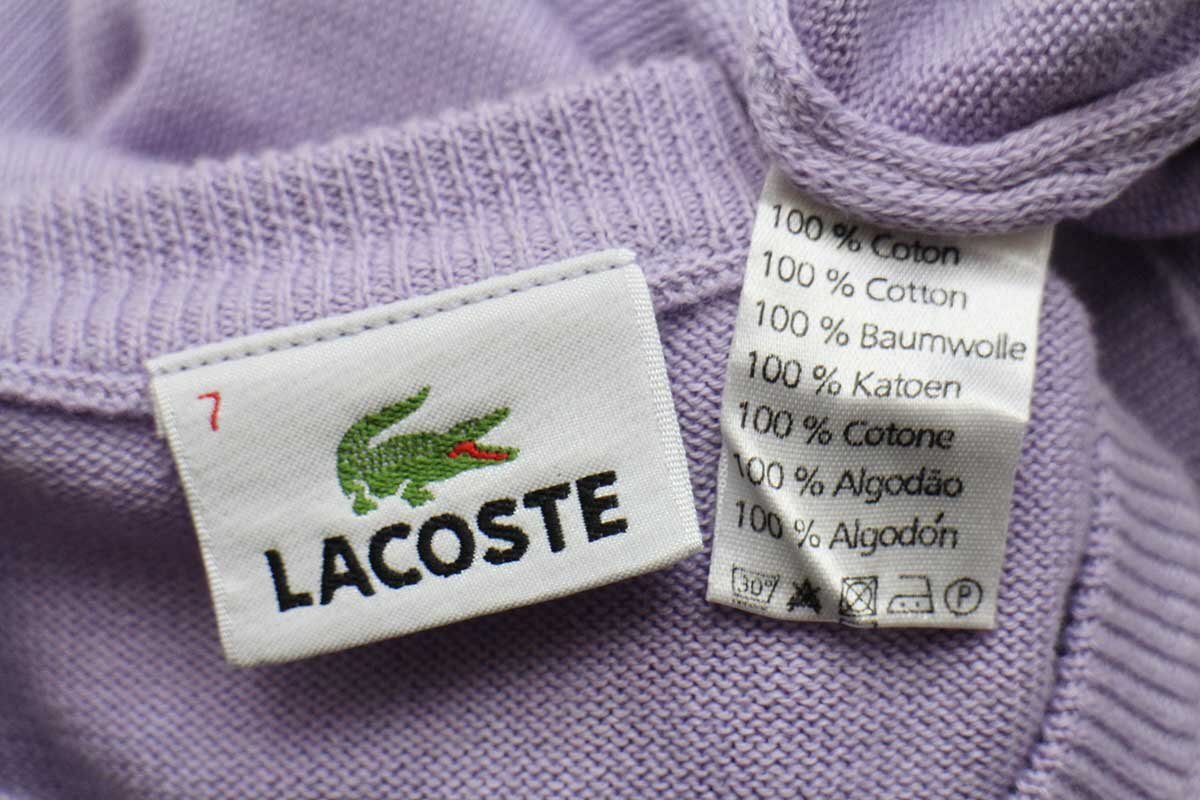 90s LACOSTEラコステ ワンポイント コットンニット セーター