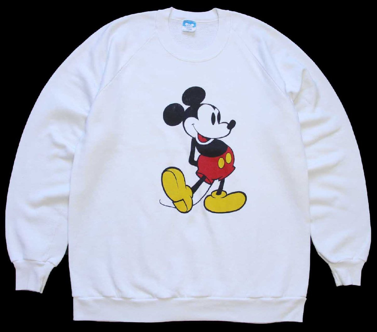 80s USA製 Disneyディズニー ミッキー マウス スウェット 白 XL 