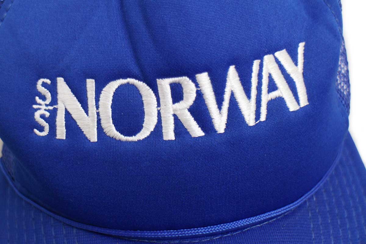 90s S/S NORWAY 刺繍 メッシュキャップ 青 - Sixpacjoe Web Shop