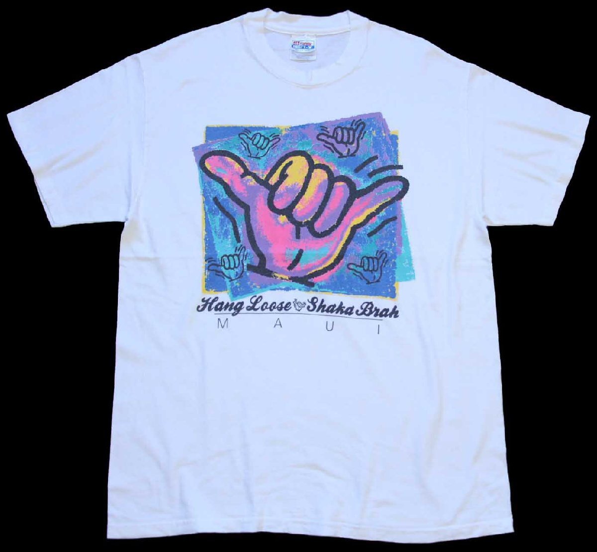 90s メキシコ製 Hanes Hang Loose Shaka Brah MAUI アート
