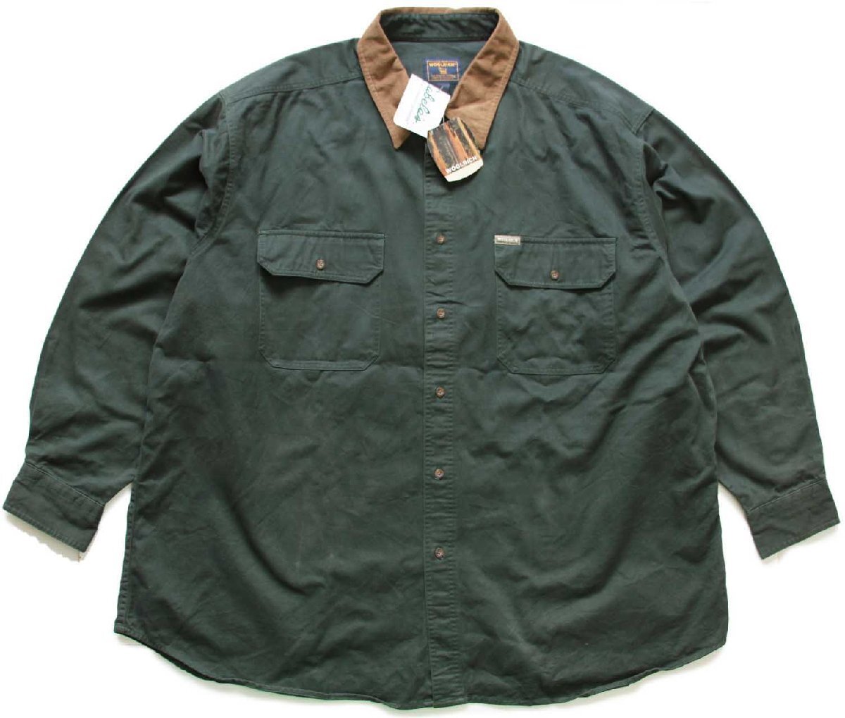 デッドストック☆00s Woolrichウールリッチ 無地 コットンツイル