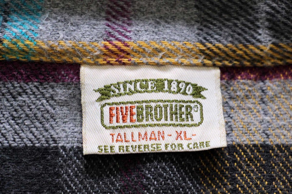 90s FIVE BROTHERファイブブラザー チェック コットン