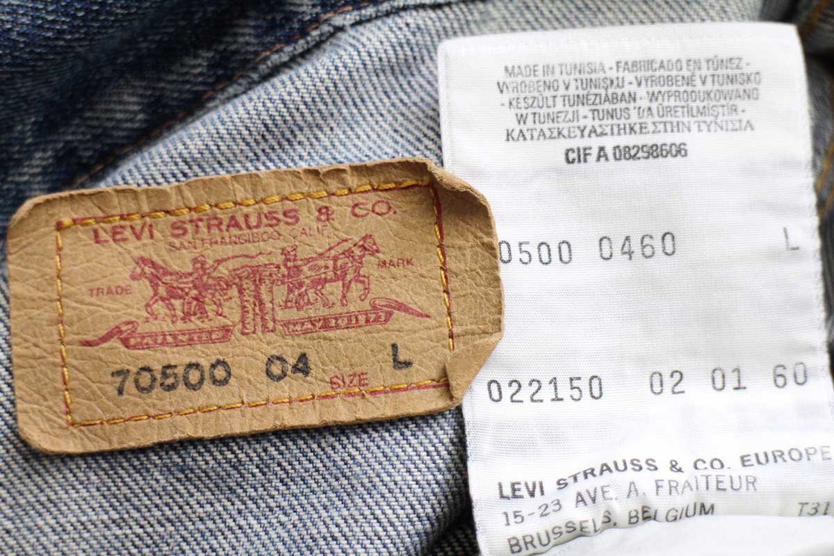 中古】90s LEVI'S ユーロモデル デニムジャケット サイズM 70500
