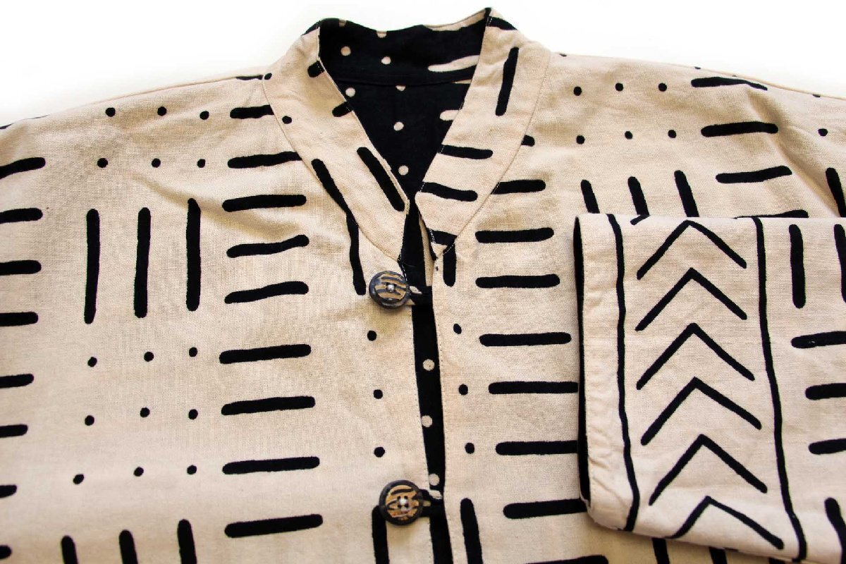 90s Gian Antonio FABRIS フォークロア柄 スタンドカラー