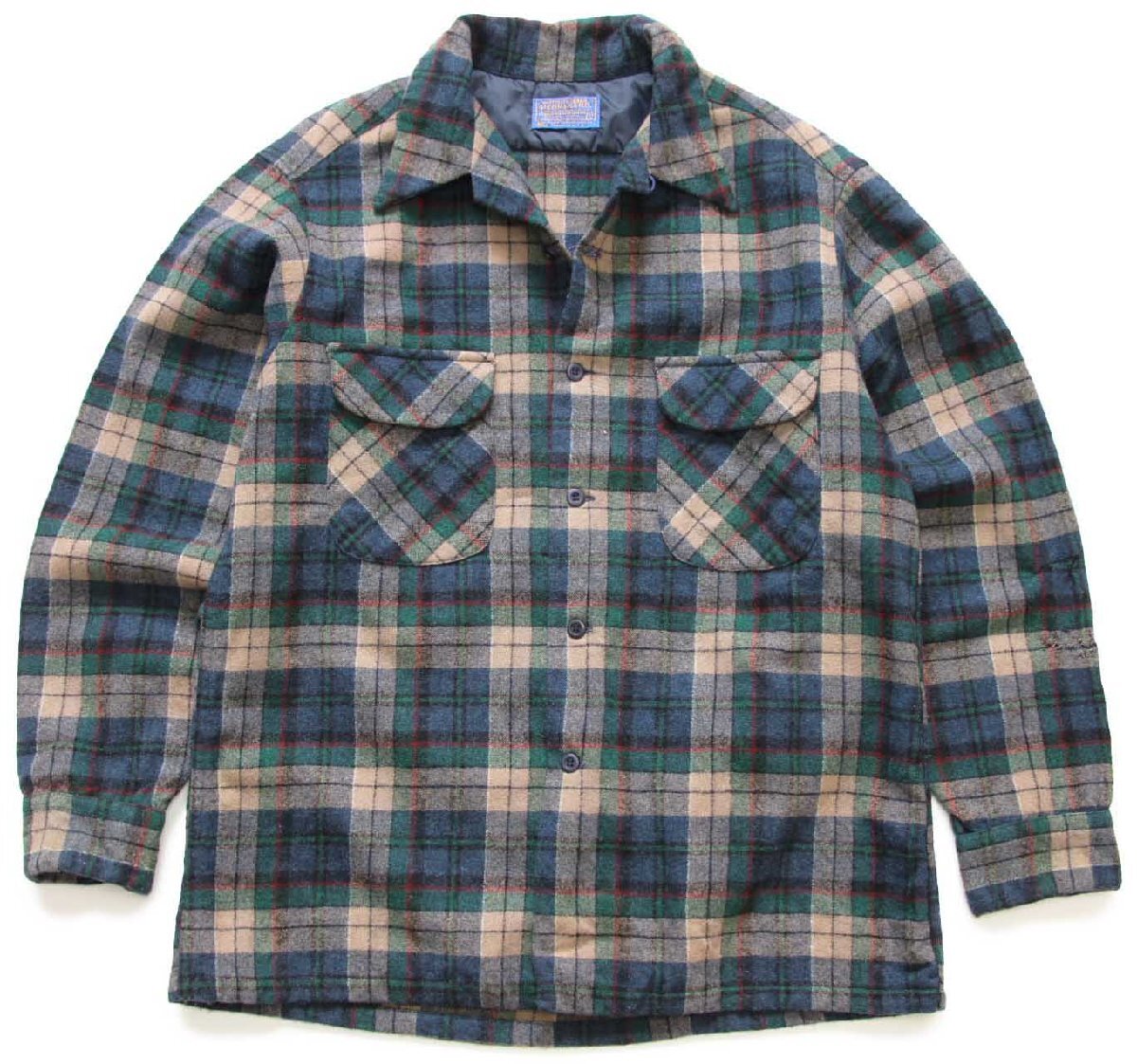【きれいめファッション51選】上品さと清潔感をキープし 70s USA製 オープン ウール チェック PENDLETONペンドルトン トップス