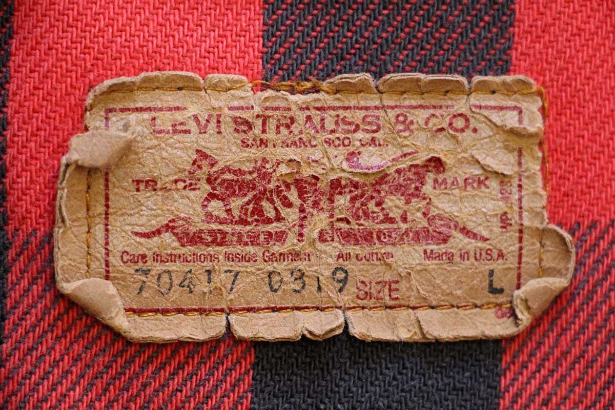 80s USA製 Levi'sリーバイス 70417 バッファローチェック ネル