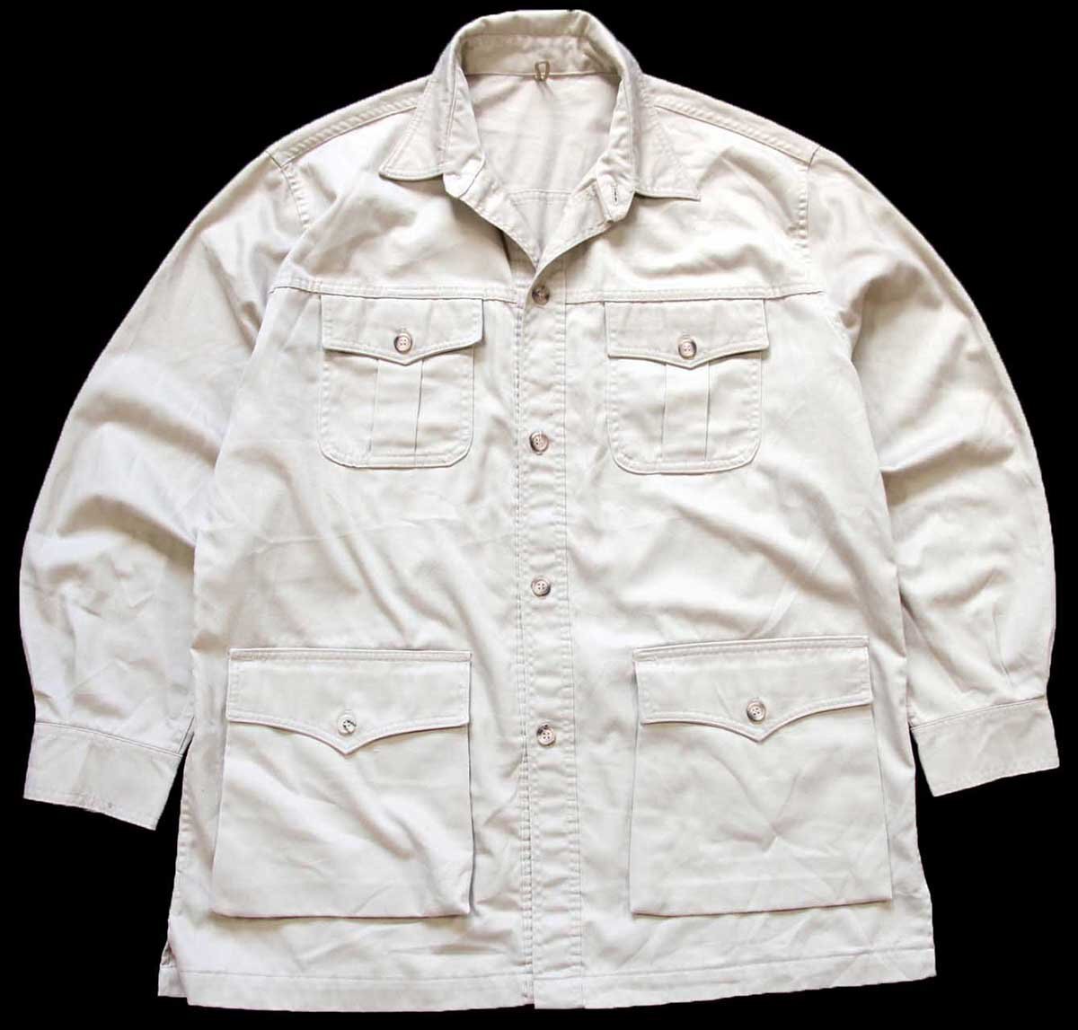 80s USA製 Woolrichウールリッチ サファリジャケット タン L