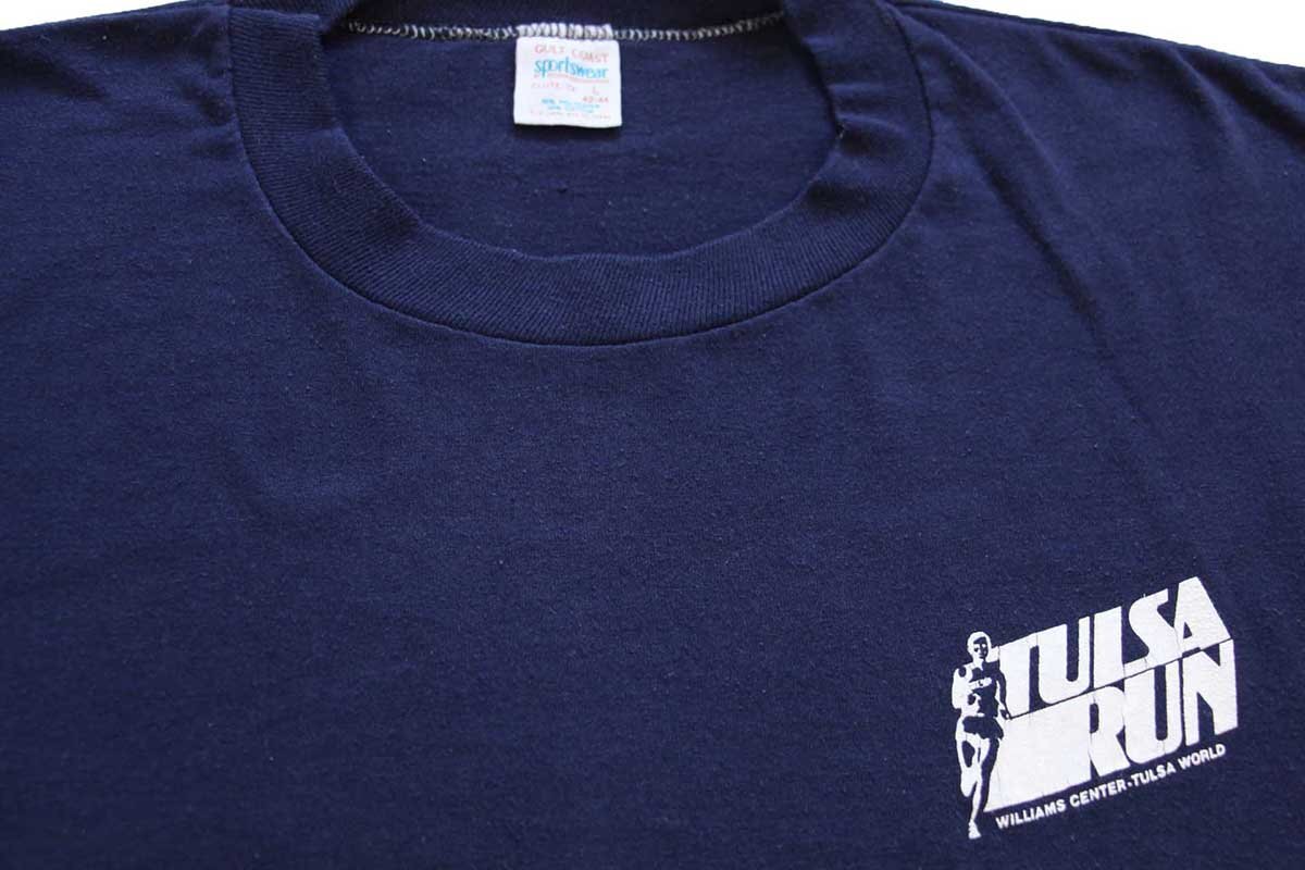 80s USA製 TULSA RUN 長袖Tシャツ 紺 L - Sixpacjoe Web Shop