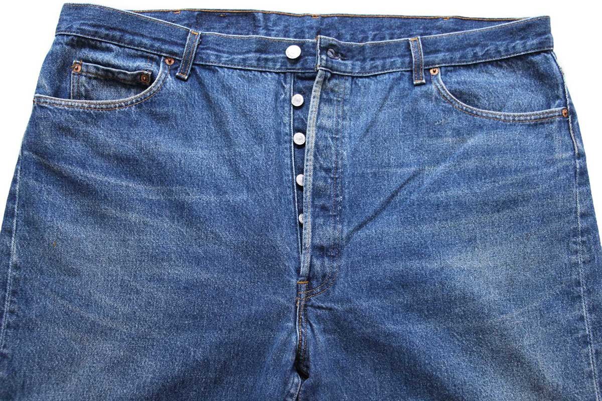 90s USA製 Levi'sリーバイス 501 デニムパンツ ヒゲ w46☆163