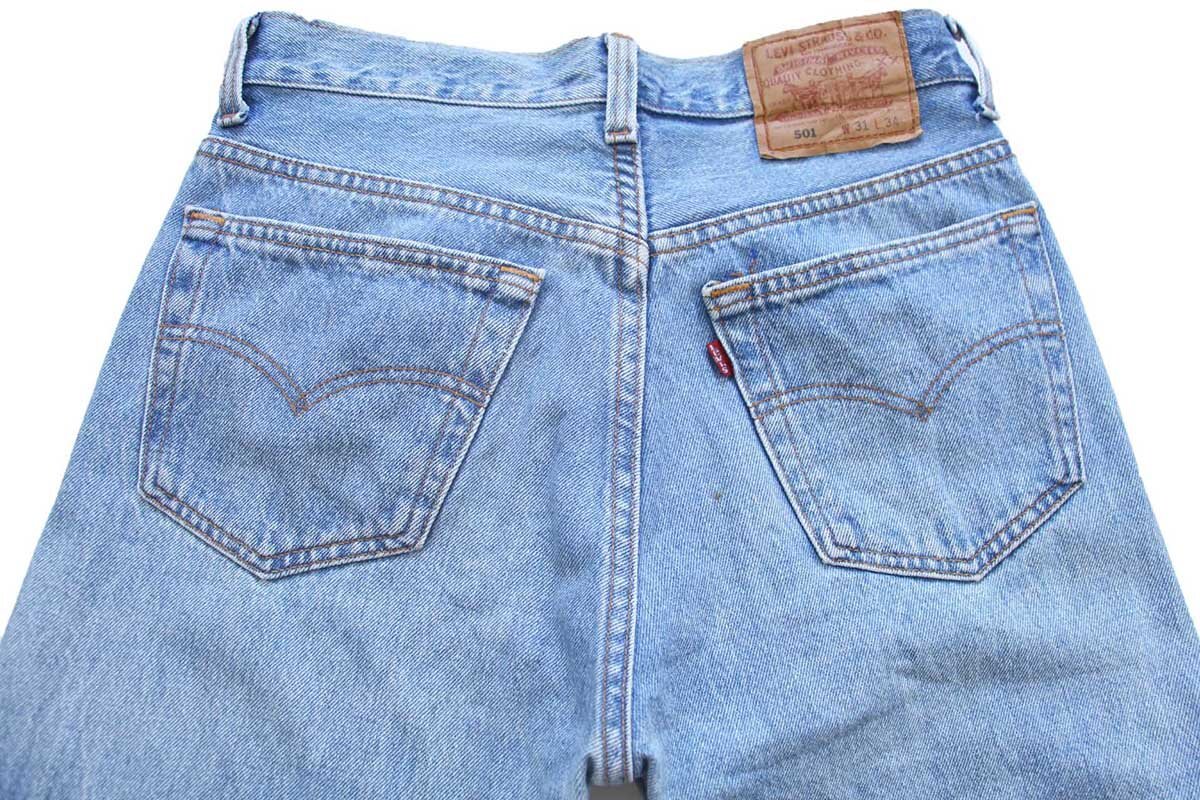 90s USA製 Levi'sリーバイス 501 デニムパンツ w31 L34☆172