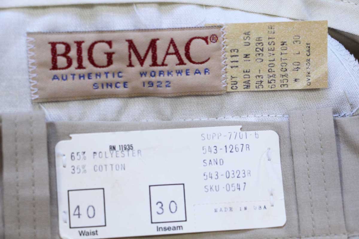 デッドストック☆90s USA製 BIGMACビッグマック Scotchgard