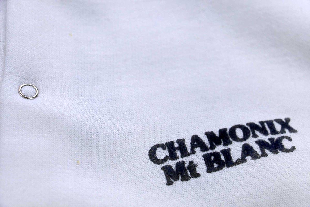 画像4: 80s フランス製 CHAMONIX Mt BLANC フェルトプリント アクリル スウェットベスト 白 (4)