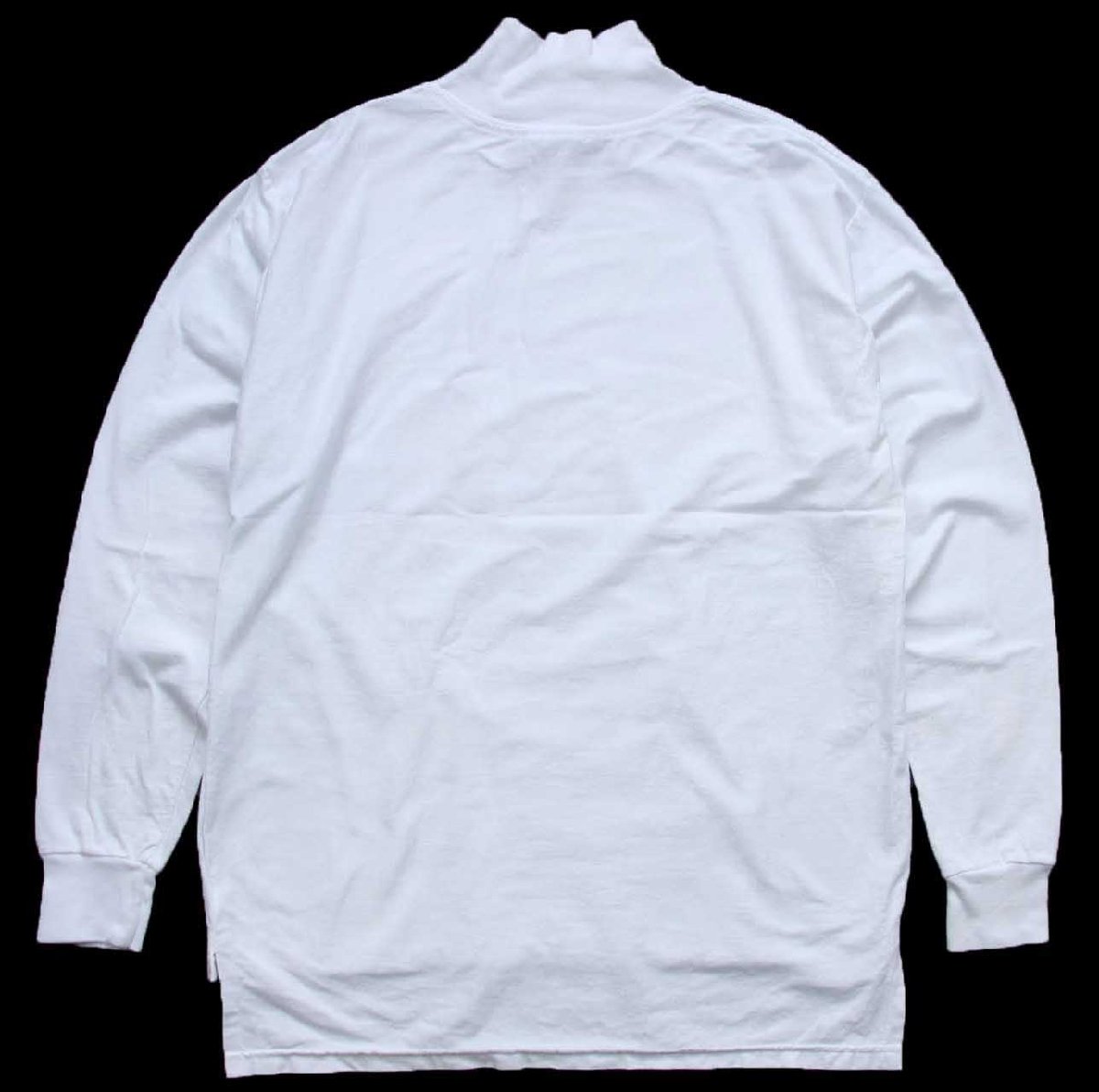 画像3: 90s 米軍 U.S.NAVY 無地 タートルネック フライト デッキクルー コットン 長袖Tシャツ 白 XL (3)
