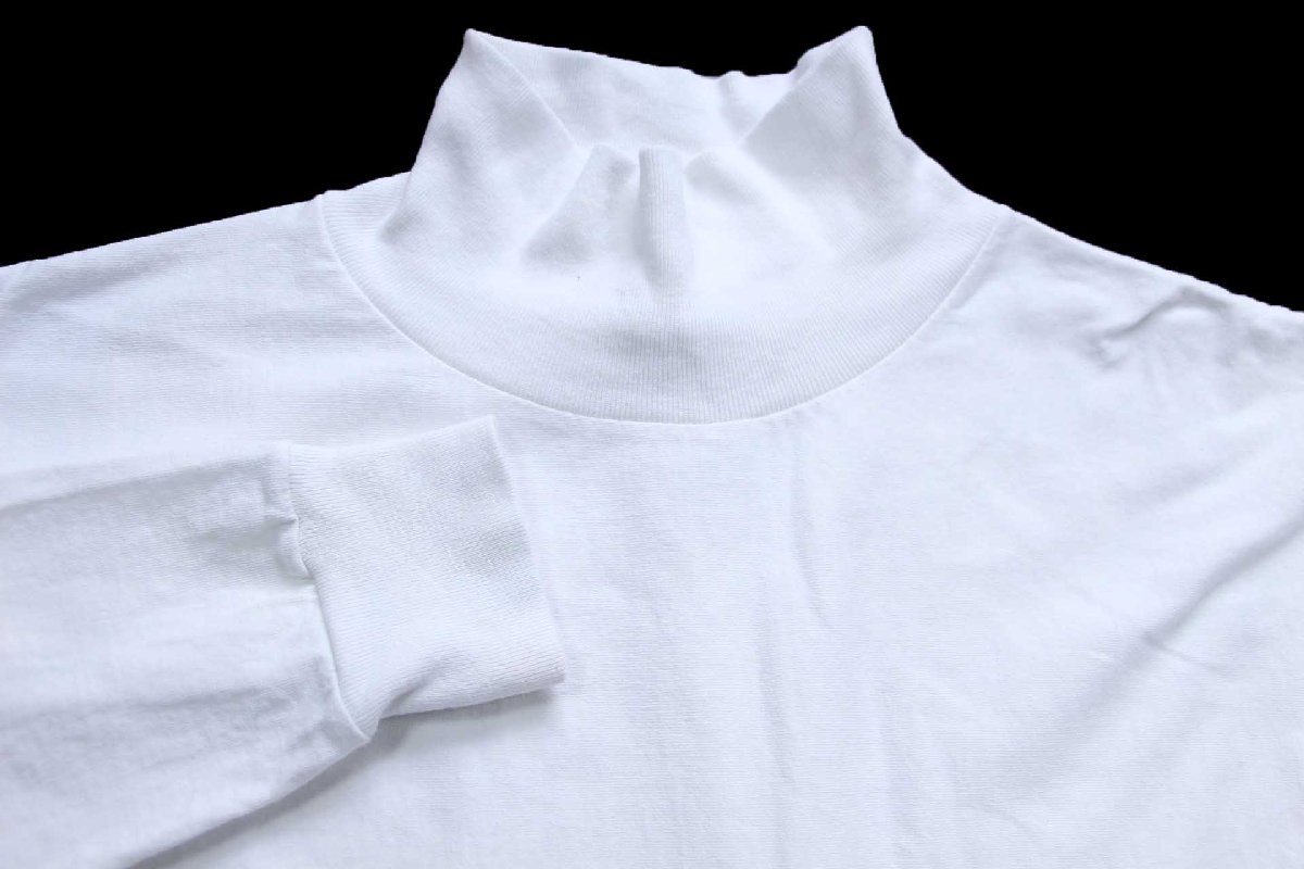 画像4: 90s 米軍 U.S.NAVY 無地 タートルネック フライト デッキクルー コットン 長袖Tシャツ 白 XL (4)