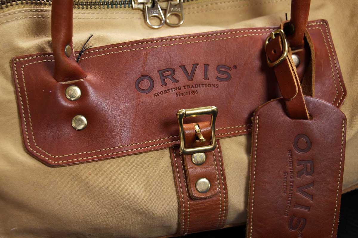 画像5: ORVISオービス キャンバス×レザー ボストンバッグ 茶 (5)