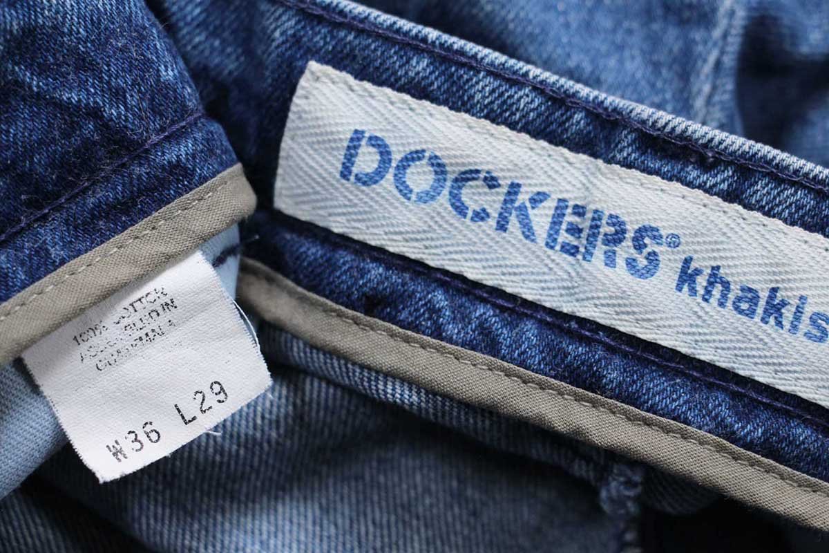 画像6: 90s DOCKERSドッカーズ ツータック デニム トラウザーズ W36 L29★Levi'sリーバイス (6)