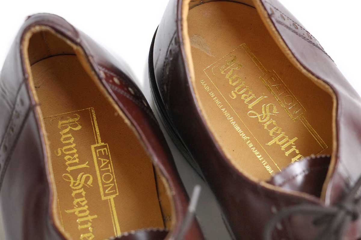 画像5: 英国製 EATON Royal Sceptre ウイングチップ レザーシューズ 赤茶 8★革靴 (5)